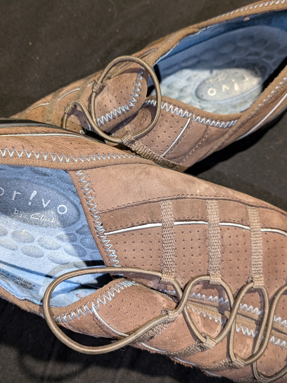Privo Brown Suede Slip-On Loafers with Blue Insole Accents